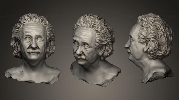 Бюсты и барельефы известных личностей (Альберт Эйнштейн, BUSTC_0011) 3D модель для ЧПУ станка